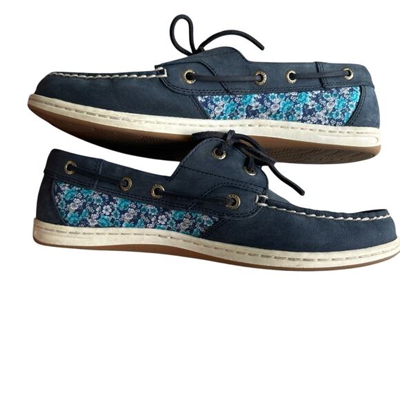 Sperry Top Sider Women’s Koifish Floral Leather Boat Shoes - Picture 2 of 5